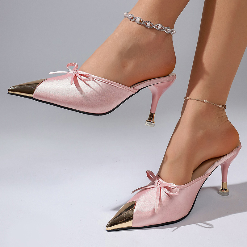 Bowtie Decor Pink High Heel Sa - огляд і ціна Luxury Lifestyle Shoes