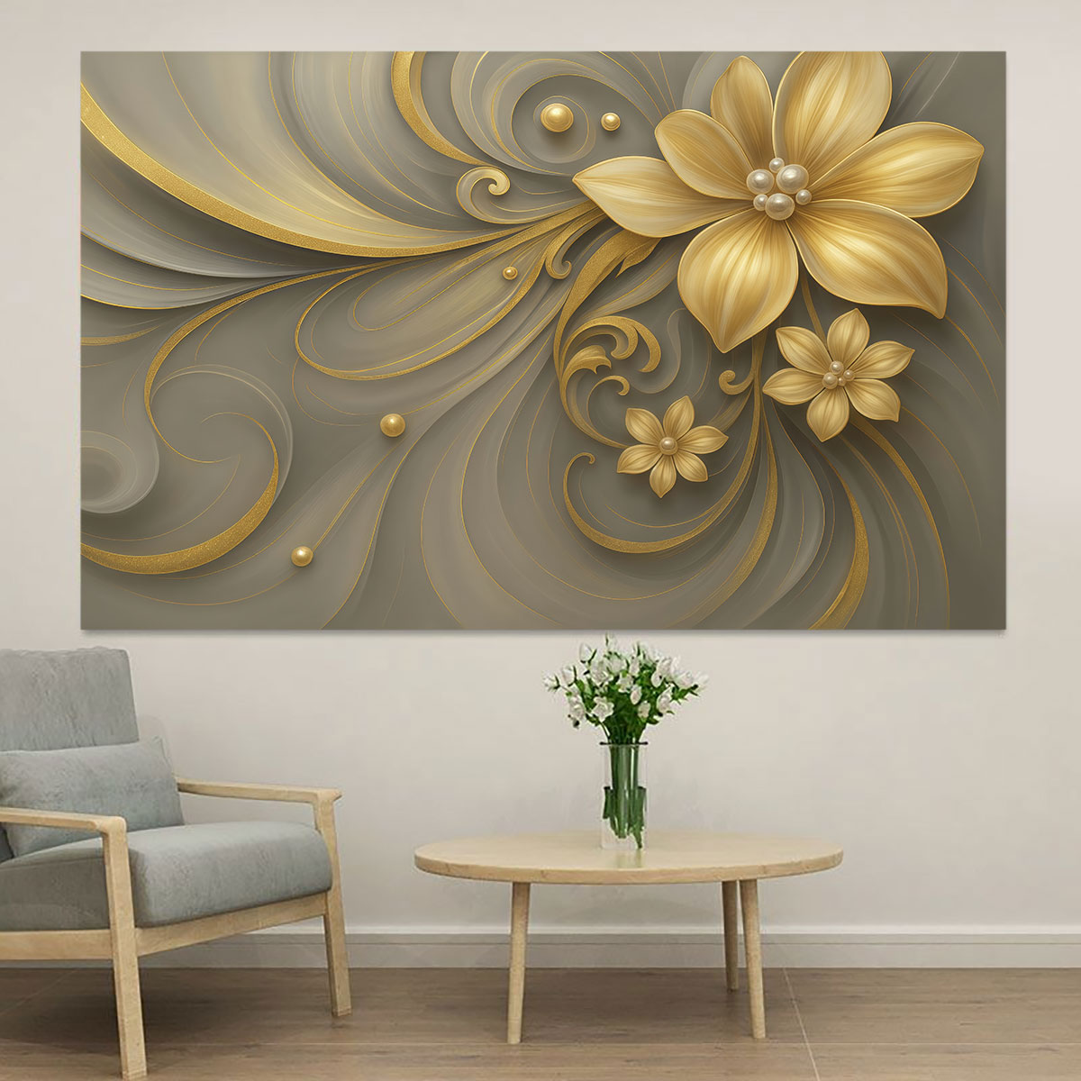 1pc Light Luxury Gold Flower P - огляд і ціна Luxury Lifestyle Furniture