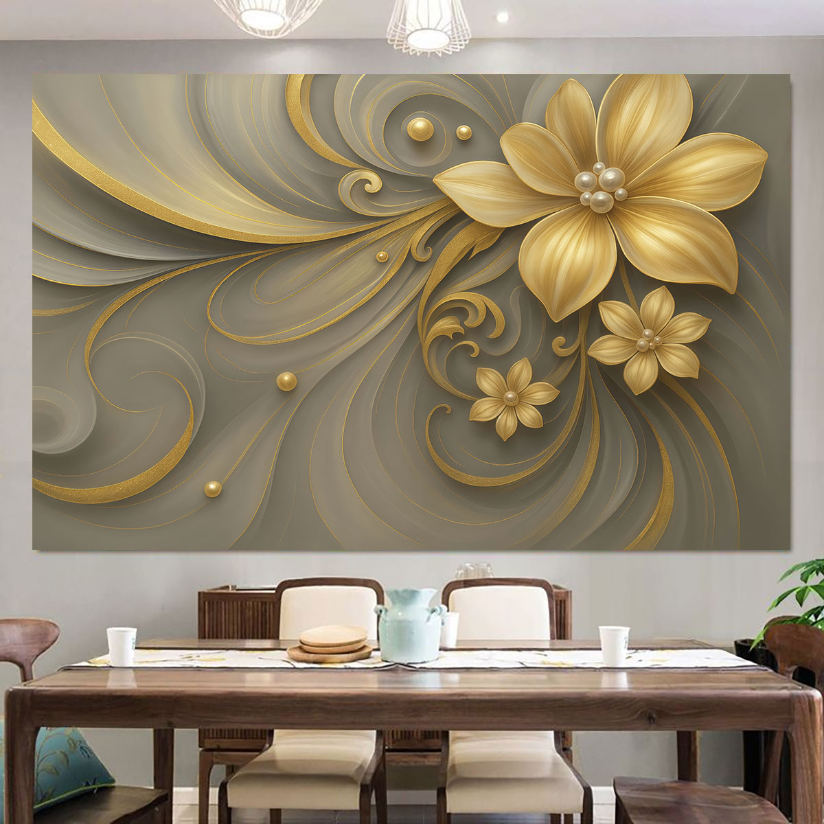 1pc Light Luxury Gold Flower P - огляд і ціна Luxury Lifestyle Furniture